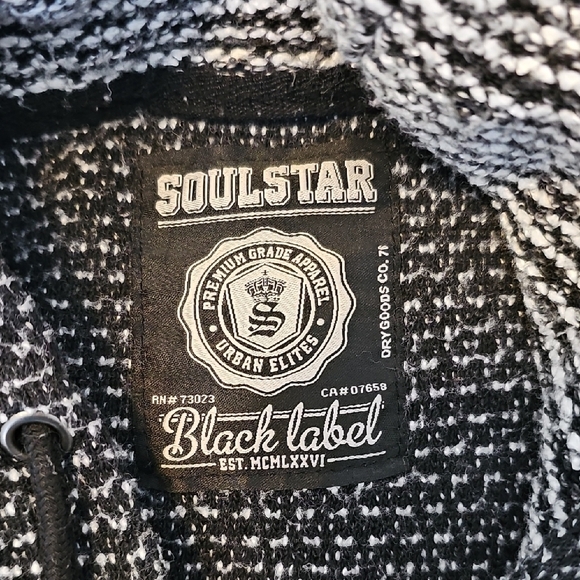 Soulstar Monochrome Striped Men's Hoodie Sweater Size M - Picture 11 of 11